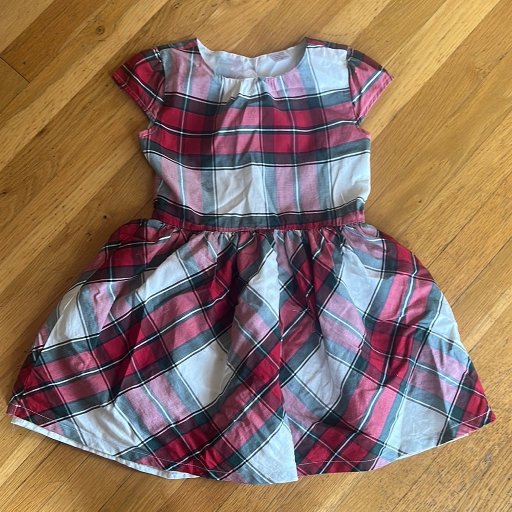 Plaid Red and Black Kids Dress